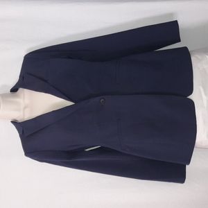 Banana Republic Women Blazer Navy Long & Lean Jacket Size 2 Italian Wool…